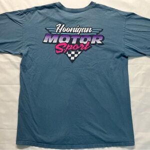 The Hoonigan Motor Sports Shirt is a graphic print T-shirt